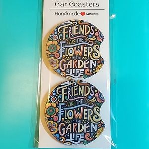 Friends Are Flowers Car Truck Cup Holder Car Coasters